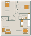 RANCHVIEW GARDENS | 2 BEDROOM 1 BATH A